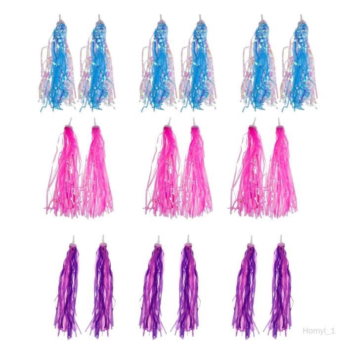 Lot De 6 Rubans Décoratifs Pour Guidon De Vélo - Pompons Pour