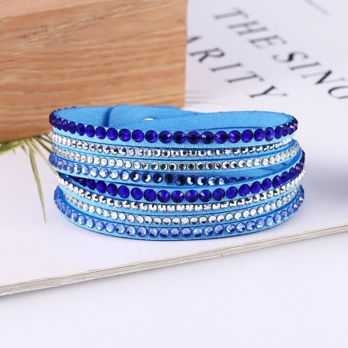 Bracelet Bohème Multicouche Strass Velours – Style Punk Été Femme, Cadeau Fête