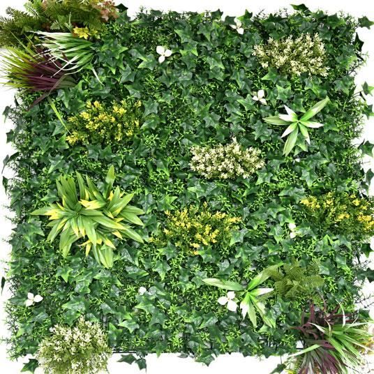 Murs végétaux - Mur végétal synthétique - Balade printanière - Intérieur et extérieur - 1m x 1m