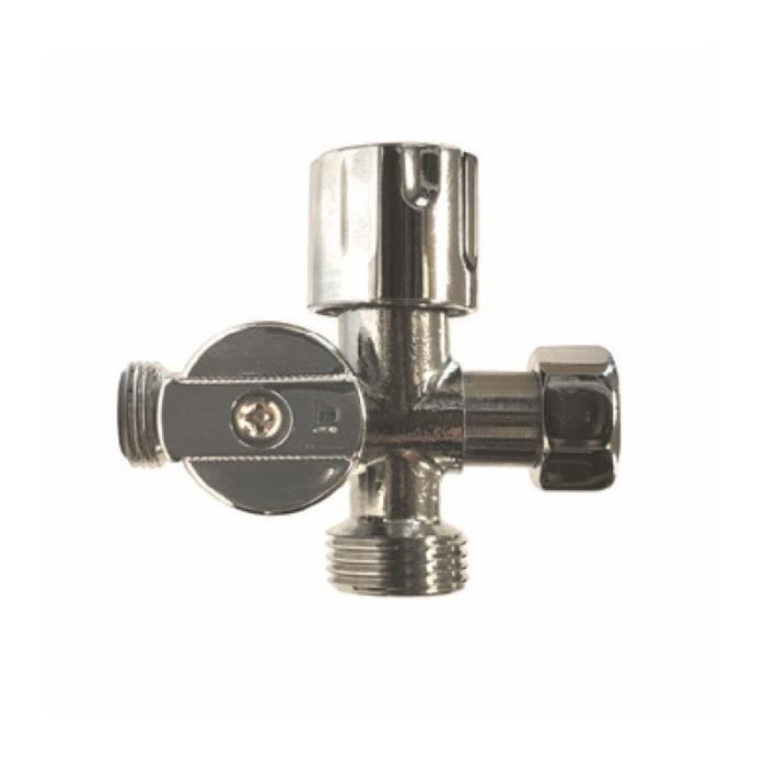 robinet d arret wc 3 voies vertical laiton special douchette wc bidet cdiscount maison