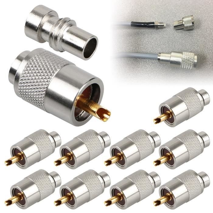 Xbw Paquet De 10 Fiches De Connecteur A Souder Pl259 Avec Reducteur Pour Cable Coaxial Coaxial Rg8x Achat Vente Panneau De Brassage Xbw Paquet De 10 Fiches De Cdiscount