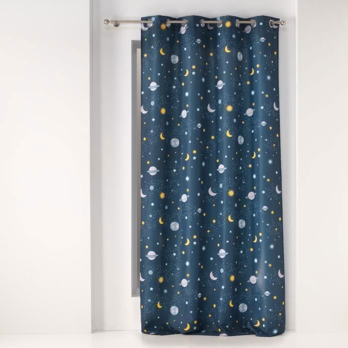 POHOVE 1 Panneau Étoile Rideaux Stars Rideau Occultant pour Enfants Filles Chambre Salle à Manger Arc-en-Ciel Plein de Couleurs Double Couche Étoile Gradient Œillet Fenêtre Rideaux 