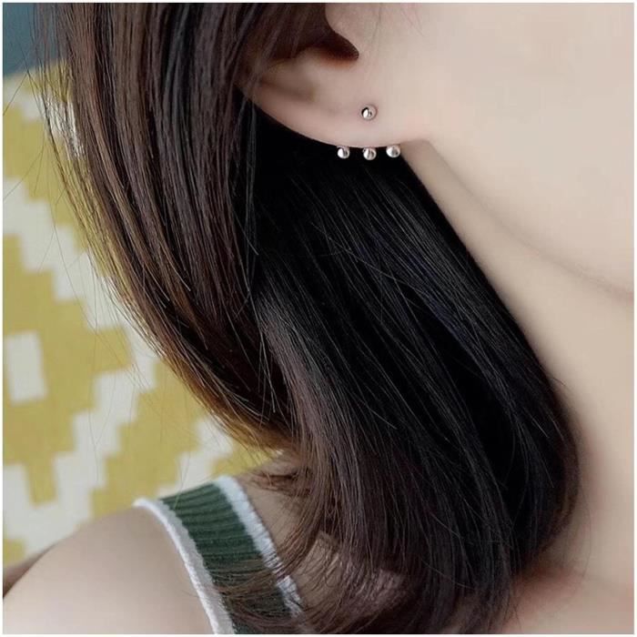 Flongo 2pcs Boucles Oreilles Acier Inoxydable Patte Deux Croix Clous Oreilles Percé Couleur Argent Fantaisie Bijoux Cadeau Pour Femme Homme