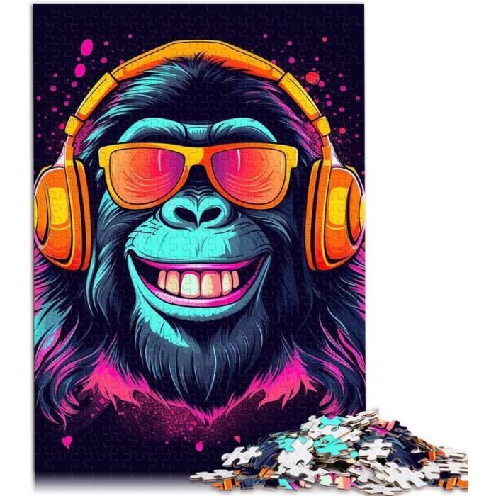 Puzzle Muzyk Puzzle En Bois Monkey Dj Music Puzzle 1000 Pièces Pour Adultes Et ...