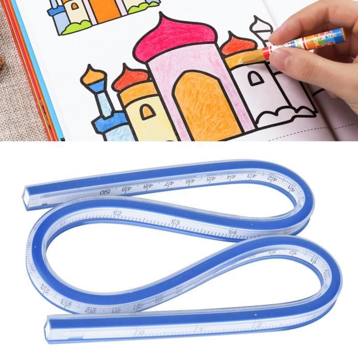 Règle Courbe Flexible 40cm - Double Face Cm/pouces, Pour Dessin, Couture, Conception Vêtements