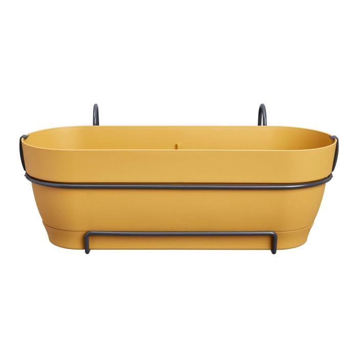 Elho Planteur Rectangle Vibia - Plastique - Réservoir - diametre 50 - Jaune Miel - vue 1