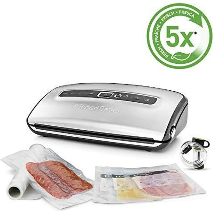 FoodSaver Machine Sous Vide avec compartiment de rangement pour rouleau et  cutter, inclus sacs de mise sous vide assor FFS016 - Cdiscount Maison