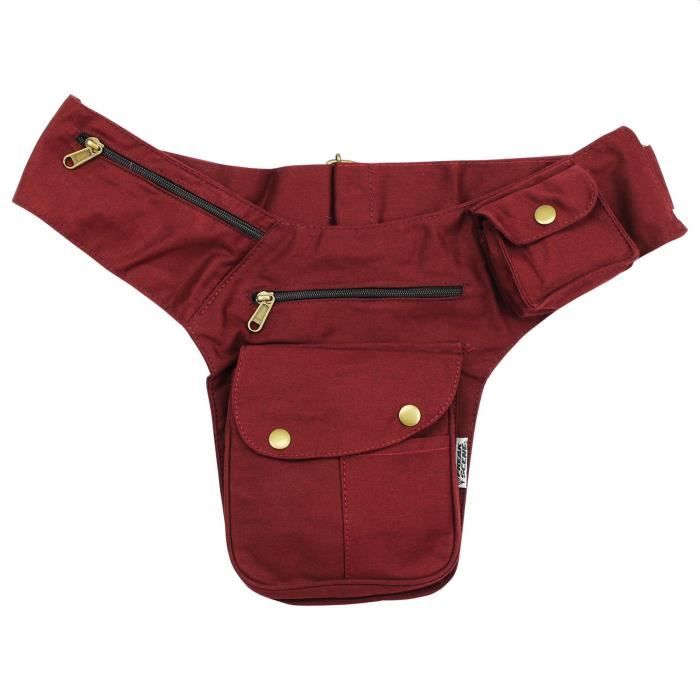 Premium Sac banane Buddy bordeaux rouge laiton Cdiscount