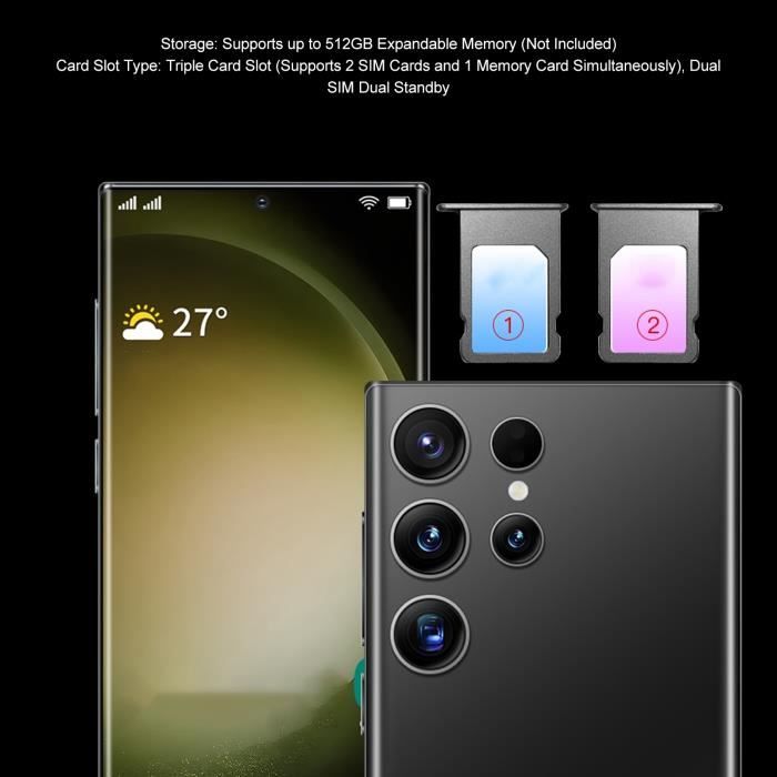 Smartphone S26 Ultra Avec Stylet - Écran 7,3" 1440x3040, 16Go RAM, 1To, Snapdragon 8 Gen3, 108MP, 8000mAh - 5G Débloqué
