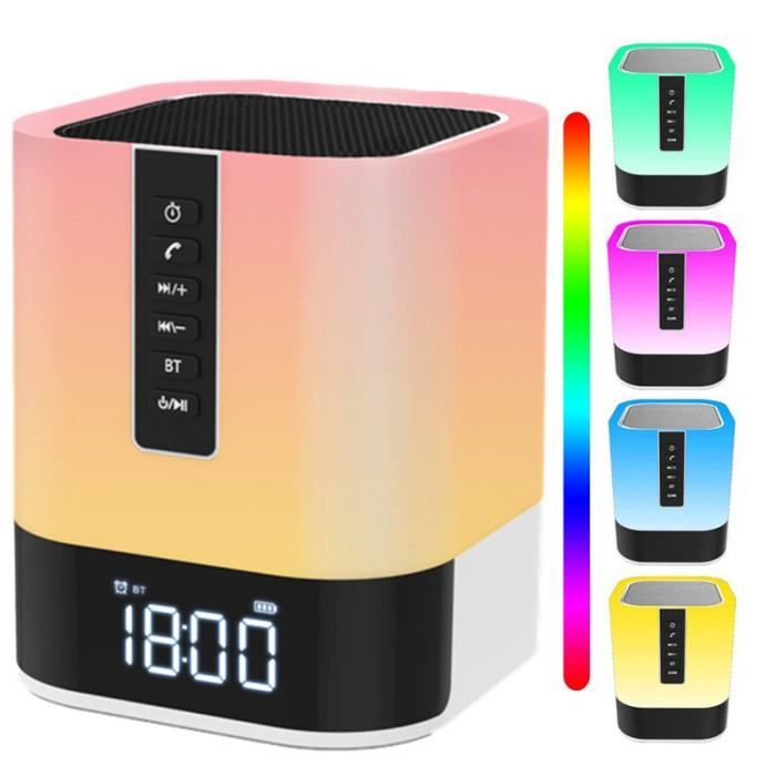 Enceinte Bluetooth - Lumineuse - Veilleuse - 48 Couleurs - Lecteur MP3 - Fonction Mains Libres