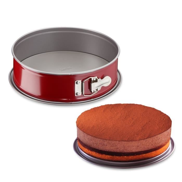 TEFAL Moule à charnière Delibake en acier - Ø 27 cm - Rouge et gris