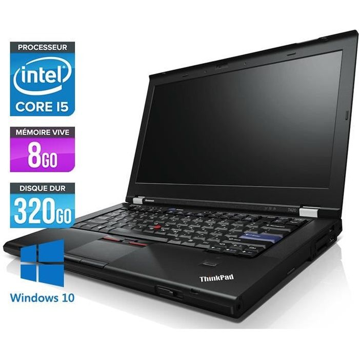 Top achat PC Portable Pc portable Lenovo T420 -Core i5 -8G -320G -Webcam -Windows 10 pas cher
