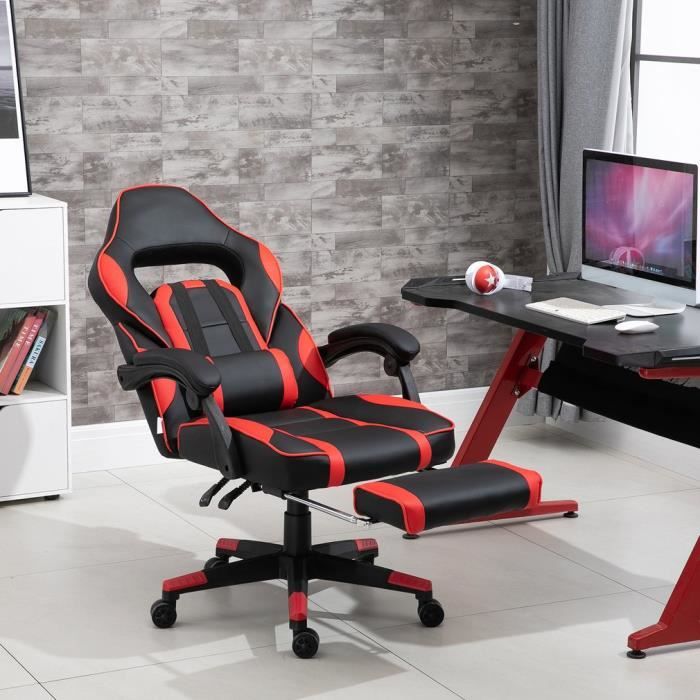 Chaise gaming Chaise de bureau Fauteuil gamer avec repose-pied