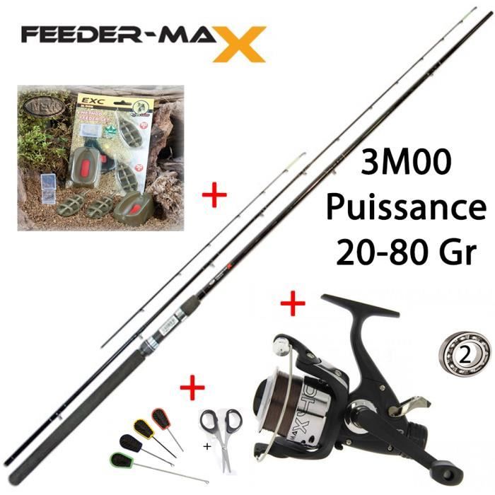Pack set complet pêche Feeder / Quiver MAX 3M00 + Accessoires