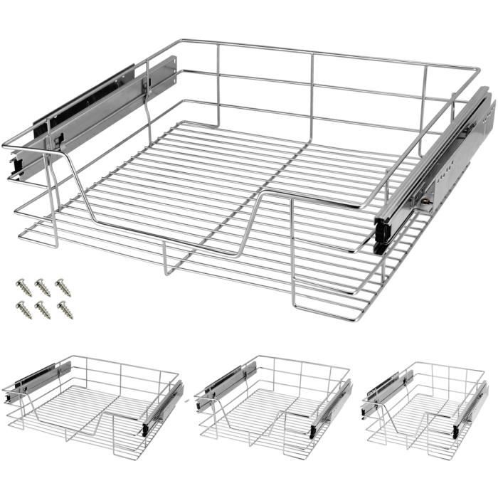 tiroir de rangement télescopique en métal chromé tiroir de cuisine rangement armoire largeur meuble 40 cm