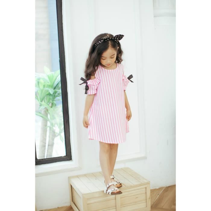 Ete Mode Enfant Fille Robe A Rayures Chic Manches Courtes 100 Coton Noeud Papillon Decore Princesse Robes Comfortable Casual Rose Cdiscount Pret A Porter Ete Mode Enfant Fille Robe A Rayures Chic Manches Courtes 100 Coton Noeud Papillon Decore Princesse Robes Comfortable Casual Rose Cdiscount Pret A Porter