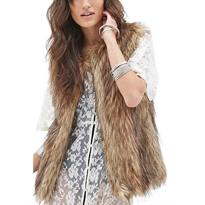 Manteau fausse fourrure femme sans manche online
