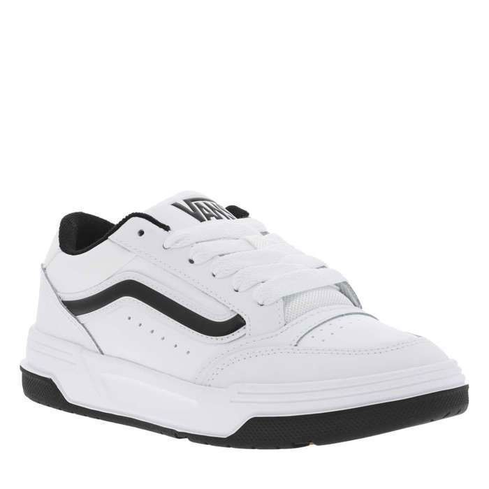 Vans Baskets tennis blanches à talon plat avec sigle noir et lacets plats blancs