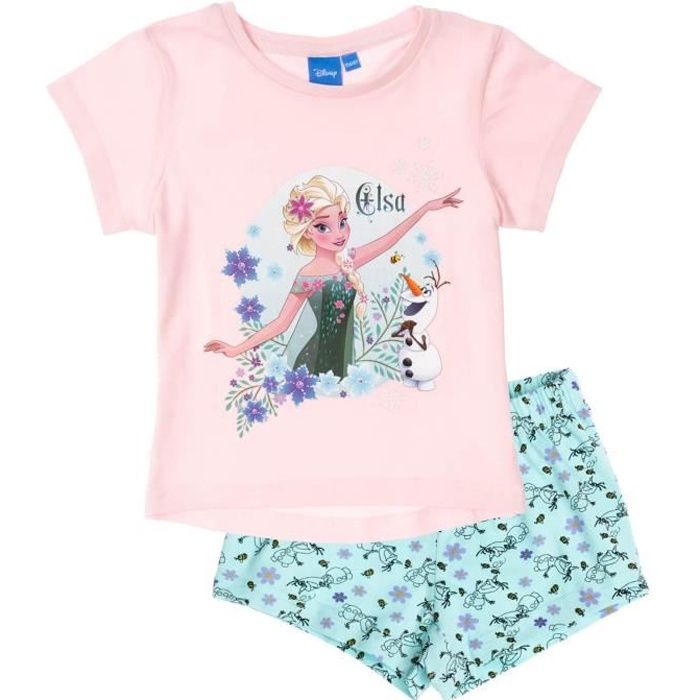 Disney Reine Elsa Chemise de nuit pyjama pyjama lingerie de nuit turquoise manches courtes 