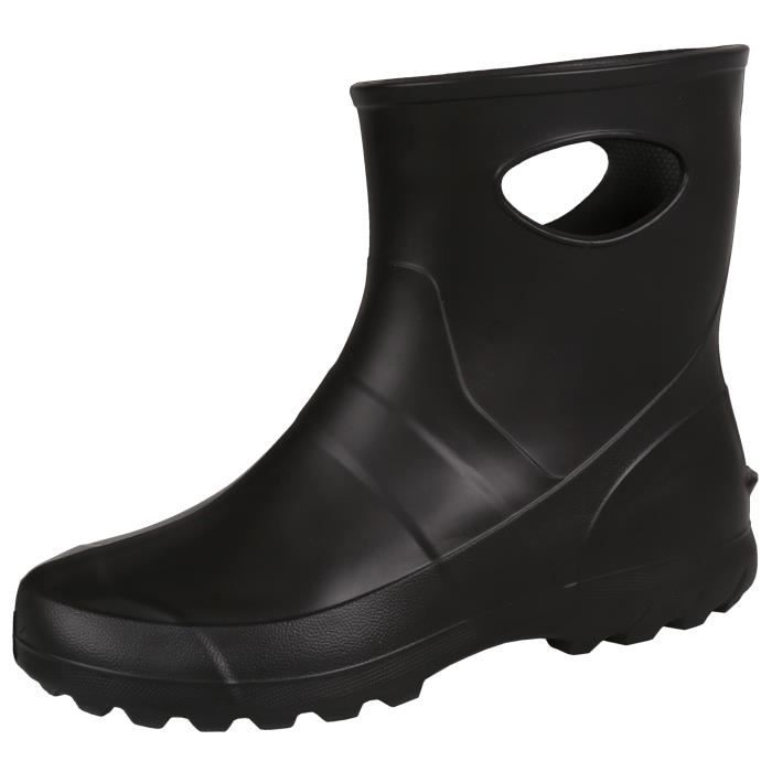 Ensemble Bottes De Pluie Noires + Gants De Jardin Colorés Lemigo - Neuf - Femme