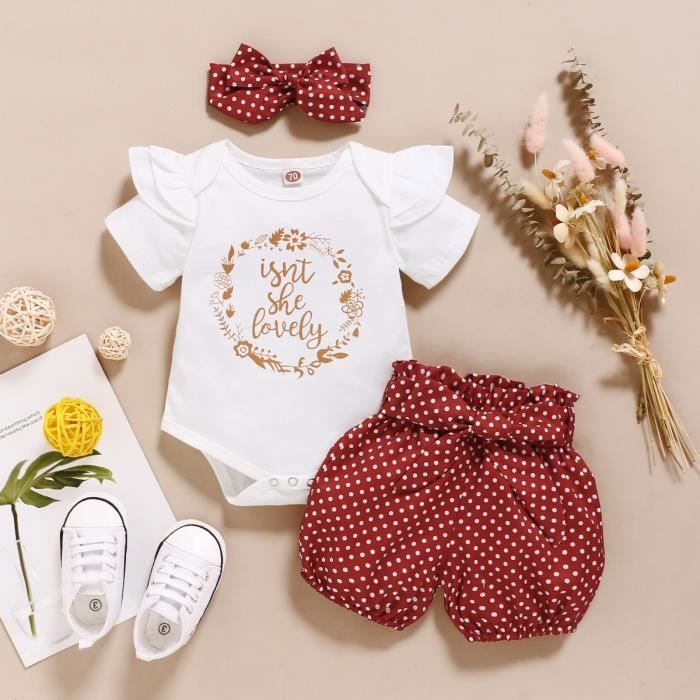 3PCS Nouveau-né Bébé Fille Automne Hiver Vêtements Set Haut à