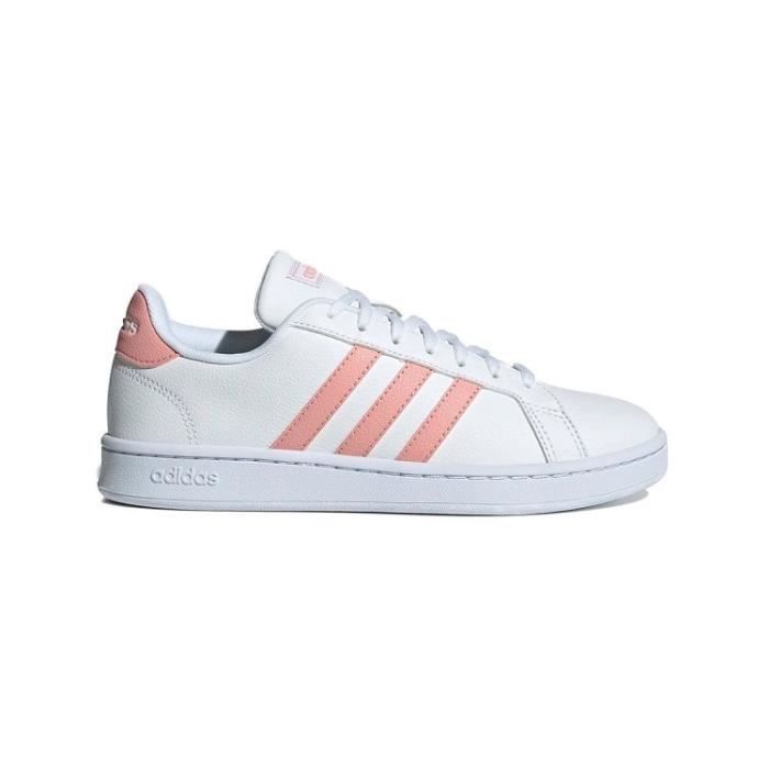 Baskets ADIDAS GRAND COURT ADIDAS Blanc Mixte Talon plat