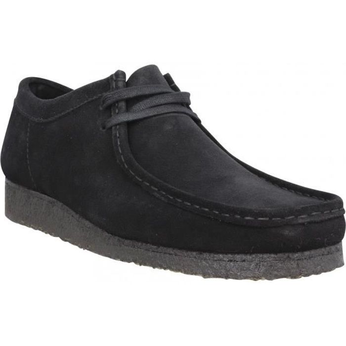 chaussures à lacets wallabee black homme - clarks originals - 012231-40,5 - cuir - noir - violet