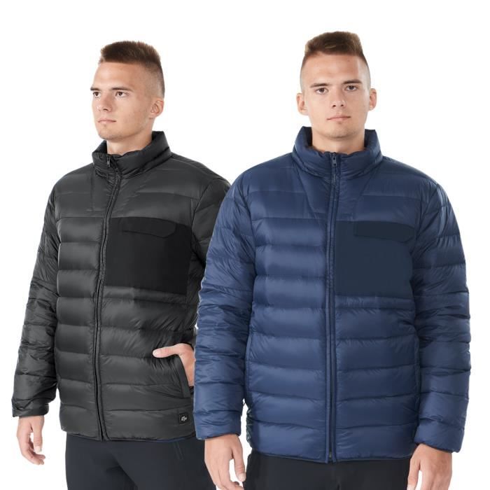 GOPLUS Doudoune Chauffante pour Hommes Temp rature R glable 4 Niveaux Veste en Duvet L ger Col Montant et R sistant l Eau