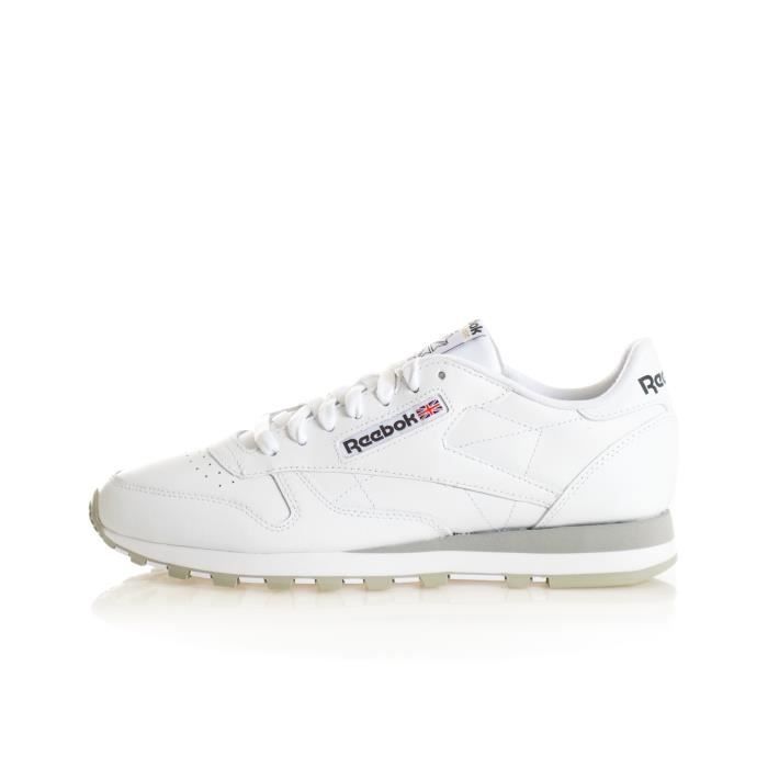 Sneakers homme Reebok Classic Blanc Adulte Lacets Synthetique Blanc Cdiscount Chaussures