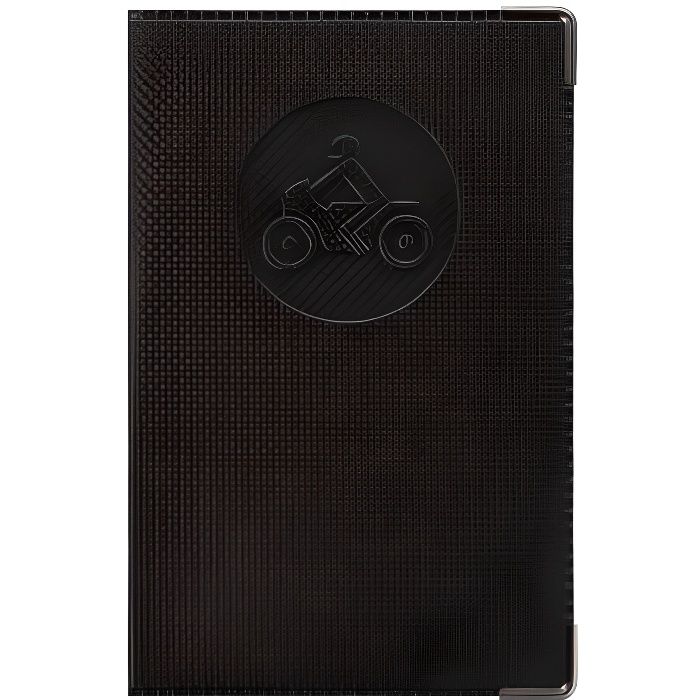 Porte-papiers moto couleur motif noir Color Pop – Fabrication Française – PVC Silver – Carte grise et NOUVEAU PERMIS de conduire – 1