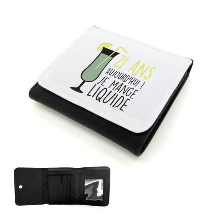 Portefeuille Homme Cuir Pu Anniversaire 21 Ans Mange Liquide Mygoodprice Cdiscount Bagagerie Maroquinerie