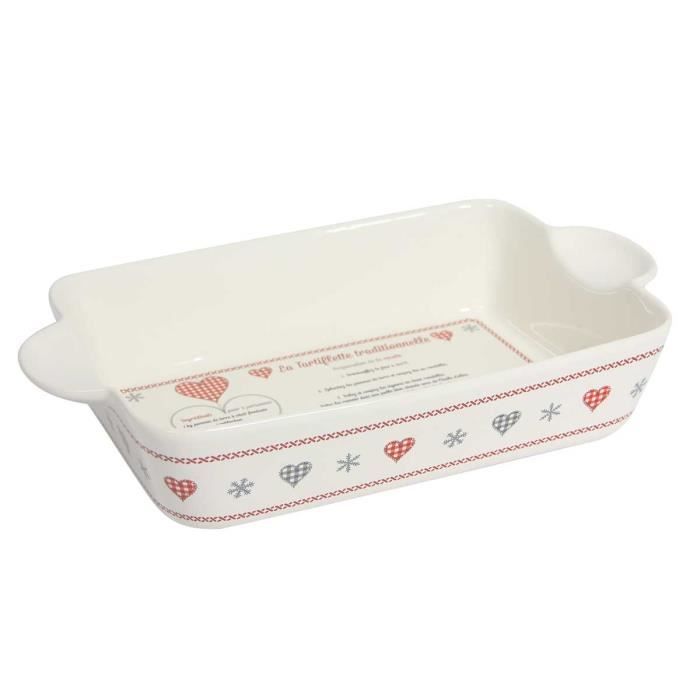 Plat A Tartiflette 39 Cm Les Recettes Rouge Gris Blanc Achat