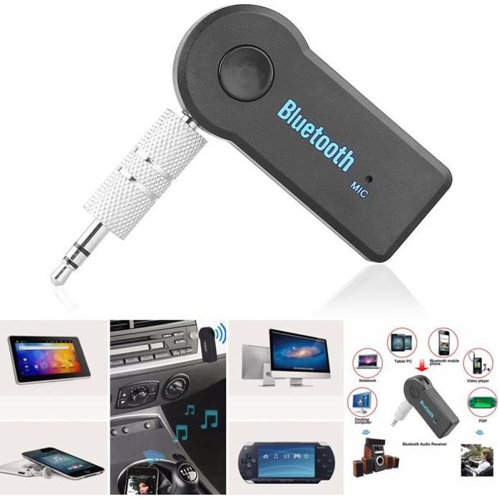 Adaptateur Bluetooth pour l'auto SuperShield, adaptateur auxiliaire  Bluetooth, récepteur de musique portatif Bluetooth, mini adaptateur  auxiliaire 3,5 mm sans fil pour système stéréo pour l'auto