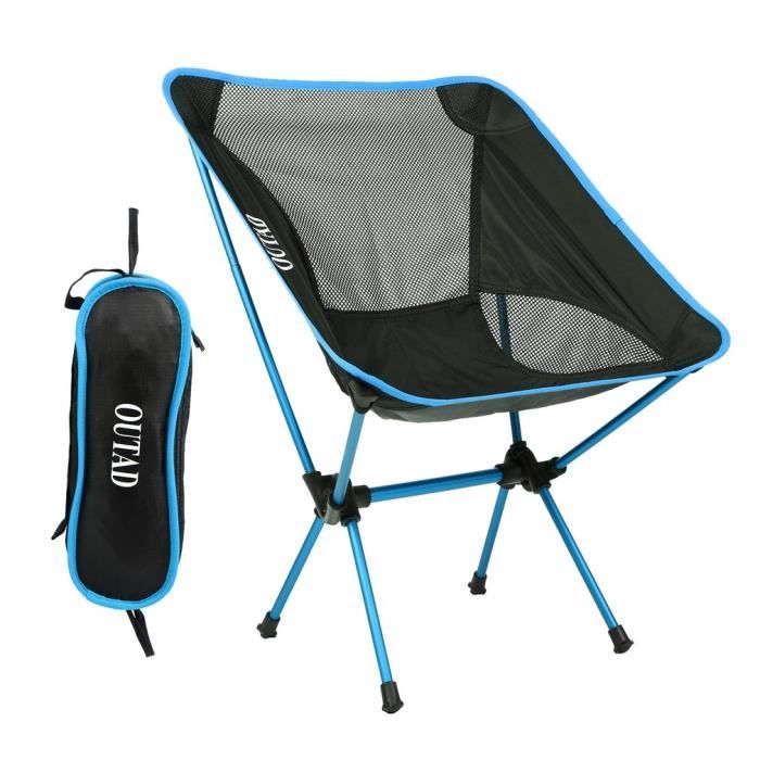 Chaise de camping housse pliante fauteuil de camping pliable siege de plage bleu