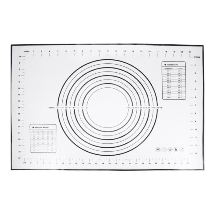 Tapis De Pâtisserie Silicone Rond 30cm - Antidérapant Avec Échelle | Réutilisable Pour Pizza, Biscuits, Fondant