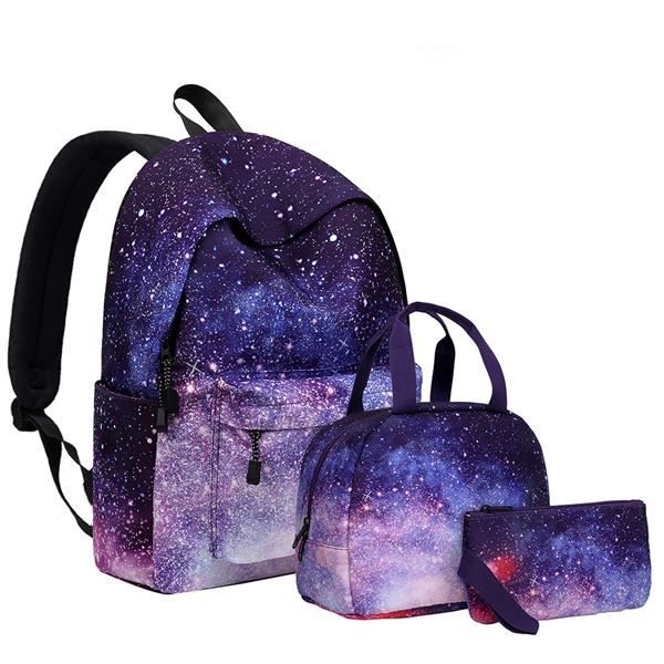 ROCK Lot de 3 Fille Sac Dos Galaxy Coll ge Scolaire Loisir