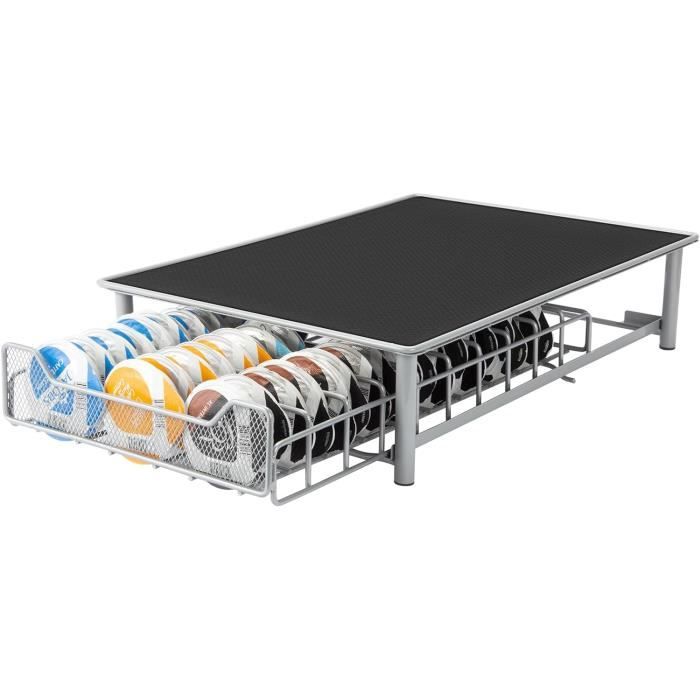 Organisateur Tiroir Pour Capsules Tassimo - Rangement Compact Pour 48 Dosettes - Dimensions 32x23,5x9 Cm - En Métal, Sans Montage