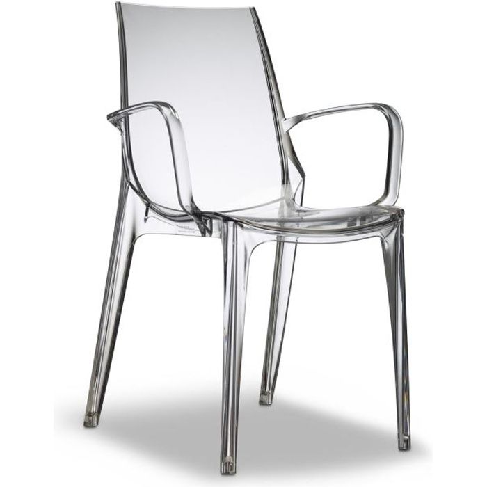 Chaise transparente design avec accoudoirs  VA…  Cdiscount Maison