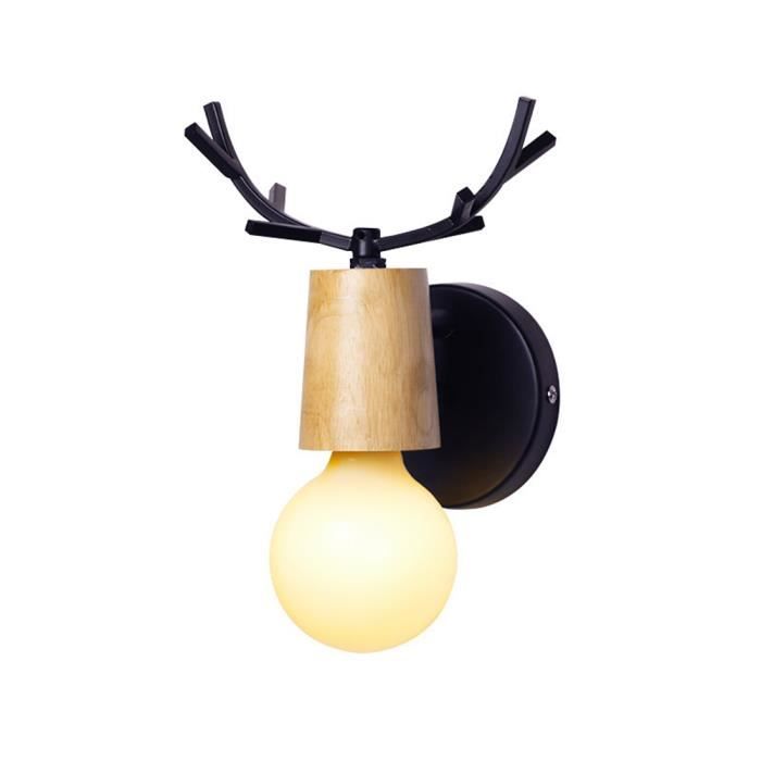 Noir Grenier Antique Lampe Murale De Bois De Cerf En Fer Simple