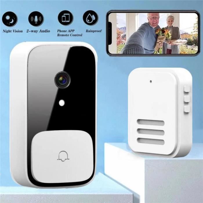 Sonnette De Porte WiFi Sans Fil Avec Caméra HD - Vision Nocturne, Sécurité Extérieure