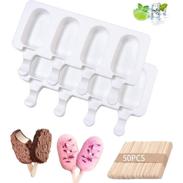 Lot de 2 Moules à Glace Silicone, Antiadhésifs Moule Pop Cake Avec Lot de 2 Moules à Glace Silicone, Antiadhésifs Moule Pop Cake Avec