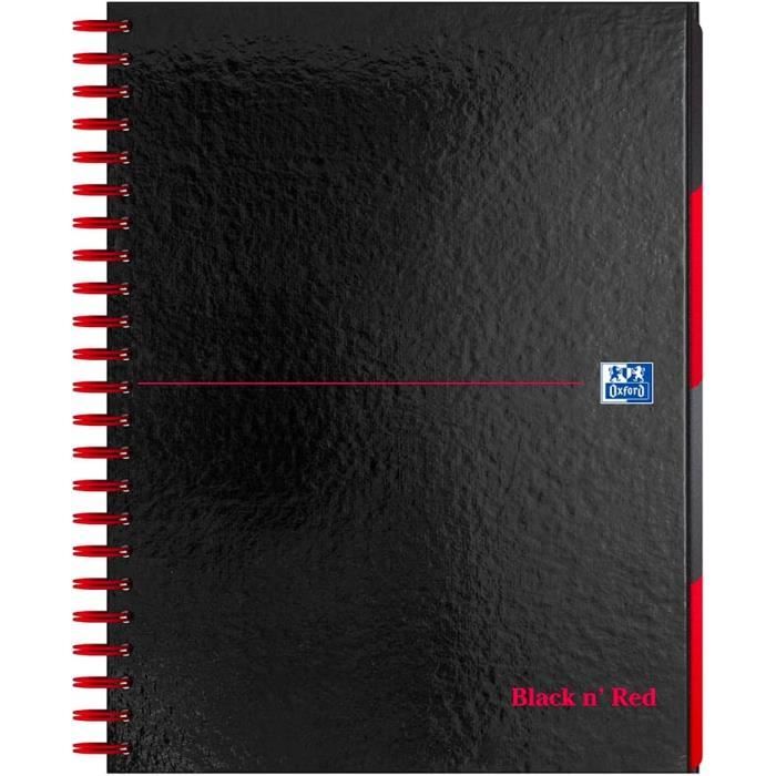 Cahier à Spirales Oxford Black N’ Red - Pack De 5 A4 Ligné 140 Pages