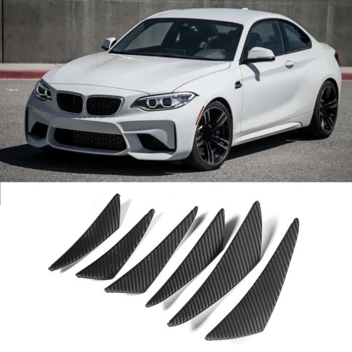 Kit 6 Spoilers Pare-chocs Fibre De Carbone - 3 Tailles, Autocollants PVC, Pour Personnalisation Voiture
