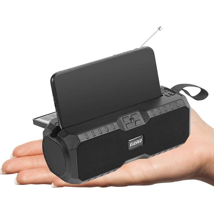 Radio Solaire Portable Avec Haut-parleur Bluetooth, Lampe De Poche LED Et Lecteur Mp3 Recepteur Fm Am Sw Usb Carte Tf 99085420