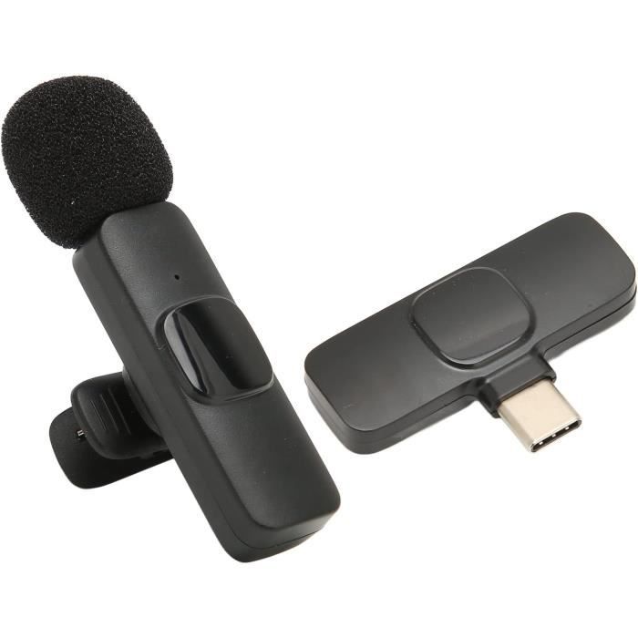Micro Lavalier Sans Fil Double - Pour IPhone/USB-C, Réduction Bruit Active, Autonomie 30h, Couleur Rose