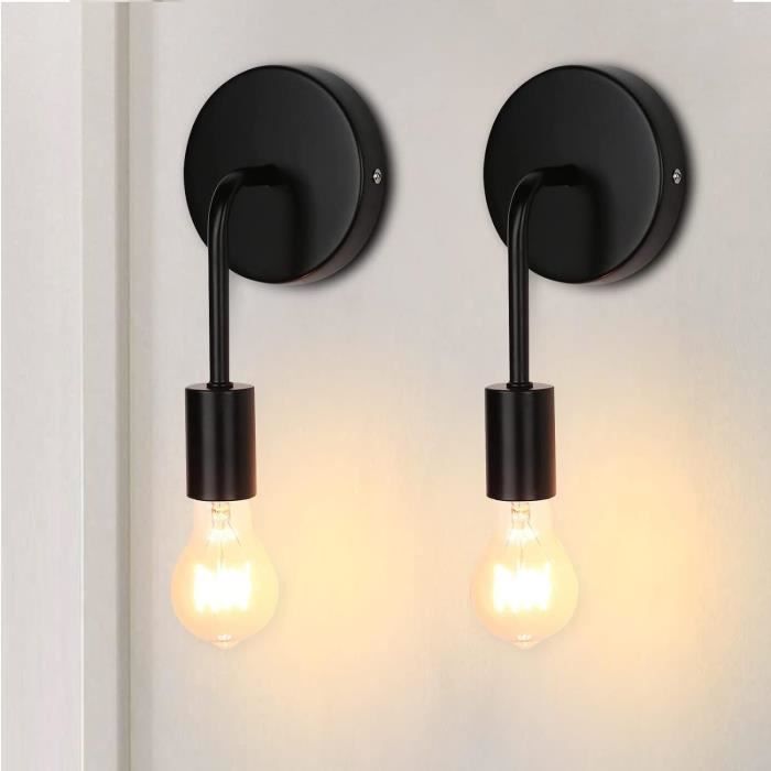 Applique Murale Industrielle Vintage Dorée | 2 Pièces | Orientable 240° | Douille E27 Max 120W | Pour Chambre, Salon, Cuisine