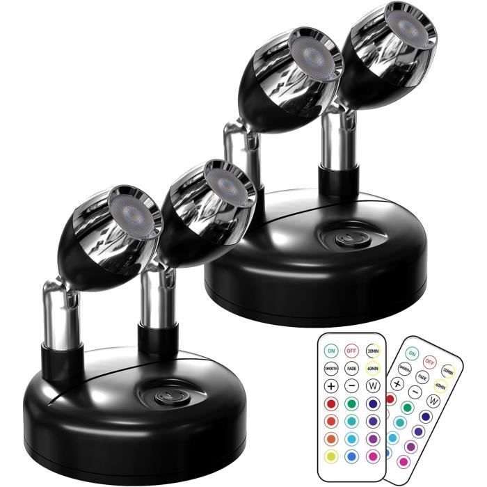 Klarlight Mini Spot LED RVB Sans Fil 13 Couleurs - Projecteur Batterie Avec Télécommande 2-Pack