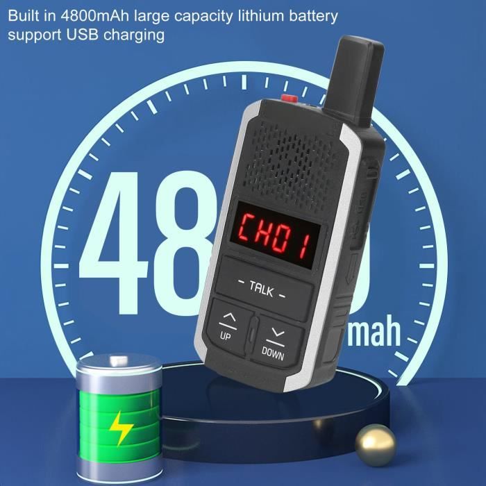 VBESTLIFE Talkies walkies Mini talkieswalkies 3W 400‑470MHz 16 canaux