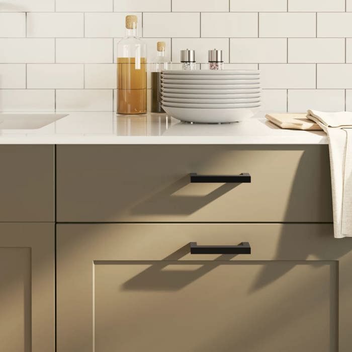 vidaXL Poignées dArmoire 20 pcs Poignées de Porte avec Vis Poignées de Tiroir pour Placards Buffets Casiers Caisses Noir 3203652