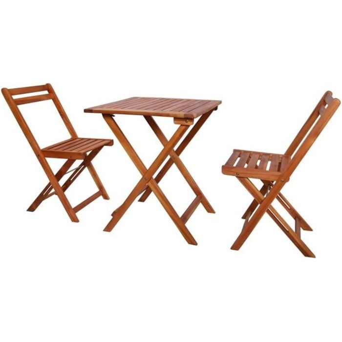 vidaXL Mobilier de bistro pliable 3 pcs Bois d'acacia solide